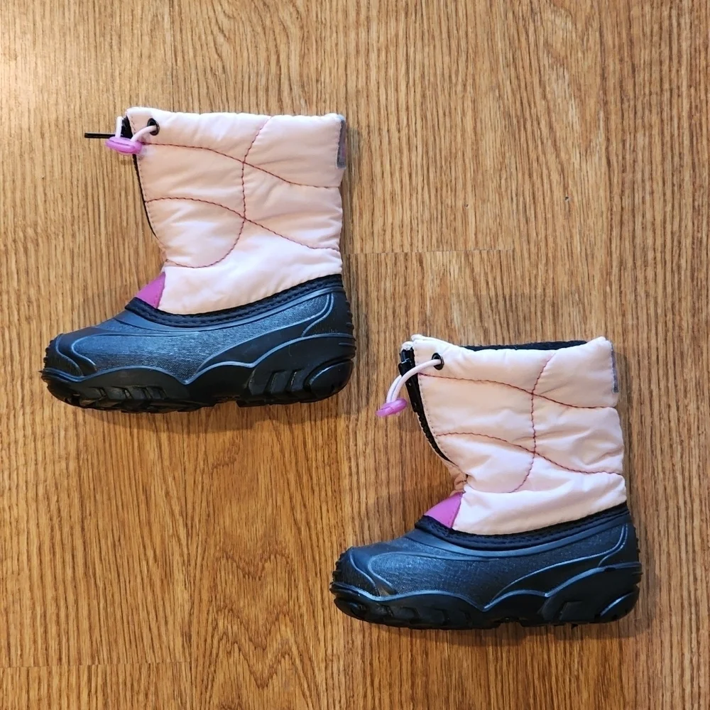 Pink and Black Kamik Girls Snow Boots Size 8